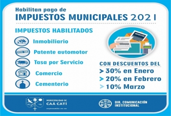 APROVECHA Y PAGA CON DESCUENTOS DE HASTA 30% LOS IMPUESTOS MUNICIPALES